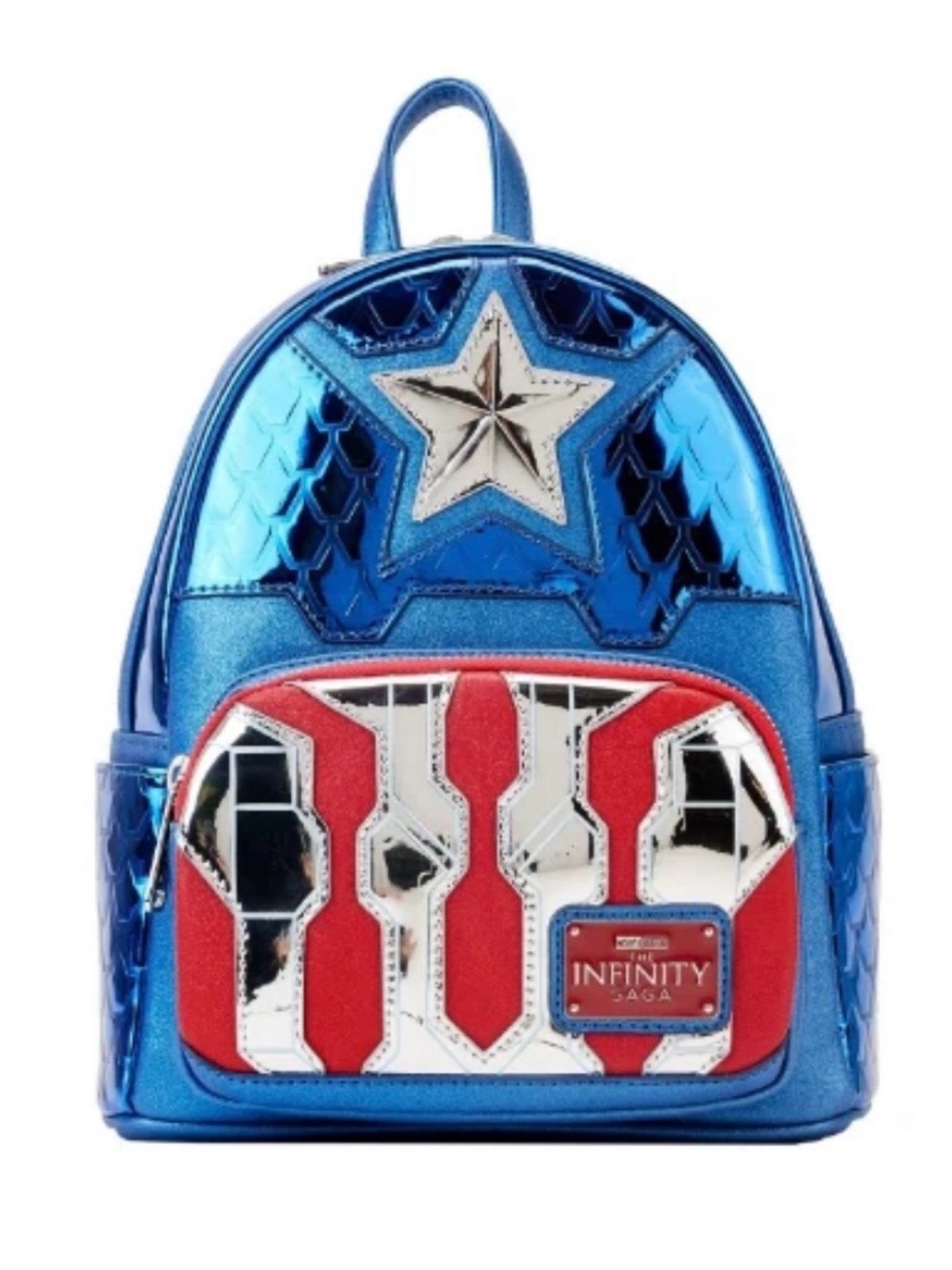 Loungefly Marvel Studios Captain America Mini Backpack Infinity Saga Metallic